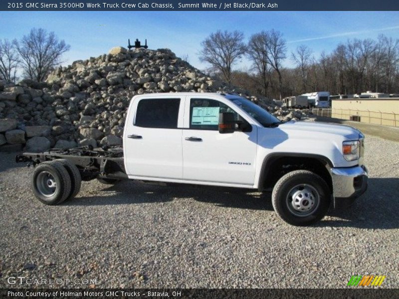 Summit White / Jet Black/Dark Ash 2015 GMC Sierra 3500HD Work Truck Crew Cab Chassis