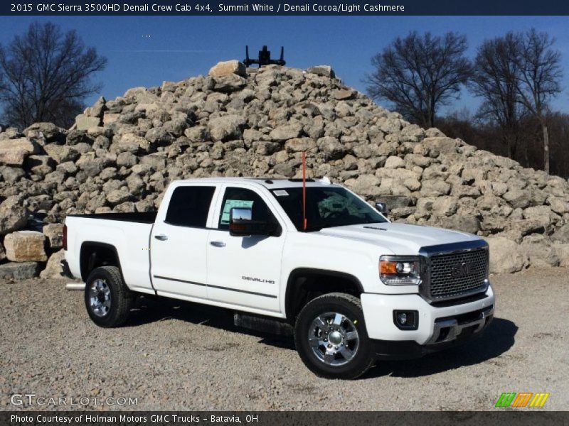 Summit White / Denali Cocoa/Light Cashmere 2015 GMC Sierra 3500HD Denali Crew Cab 4x4