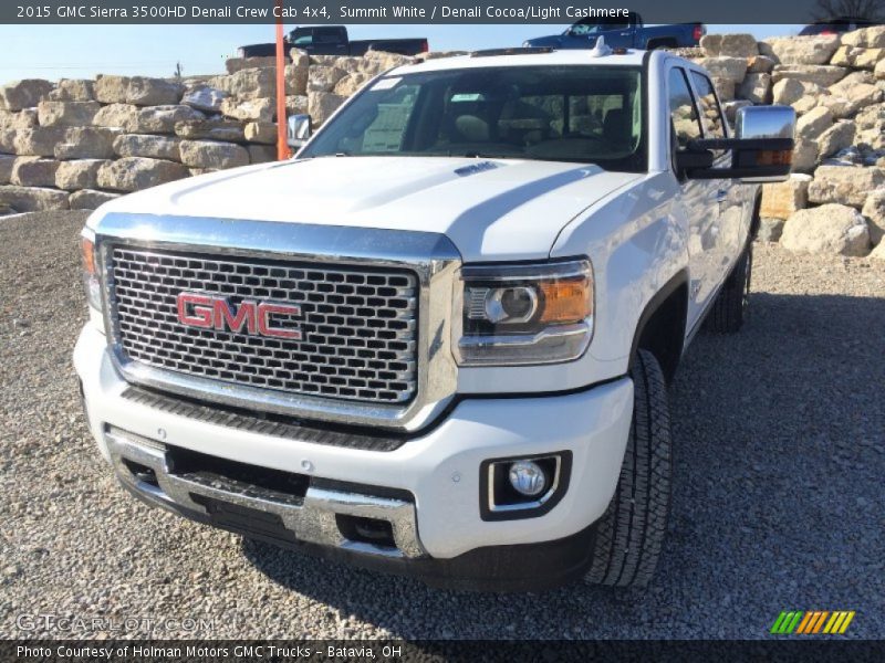 Summit White / Denali Cocoa/Light Cashmere 2015 GMC Sierra 3500HD Denali Crew Cab 4x4