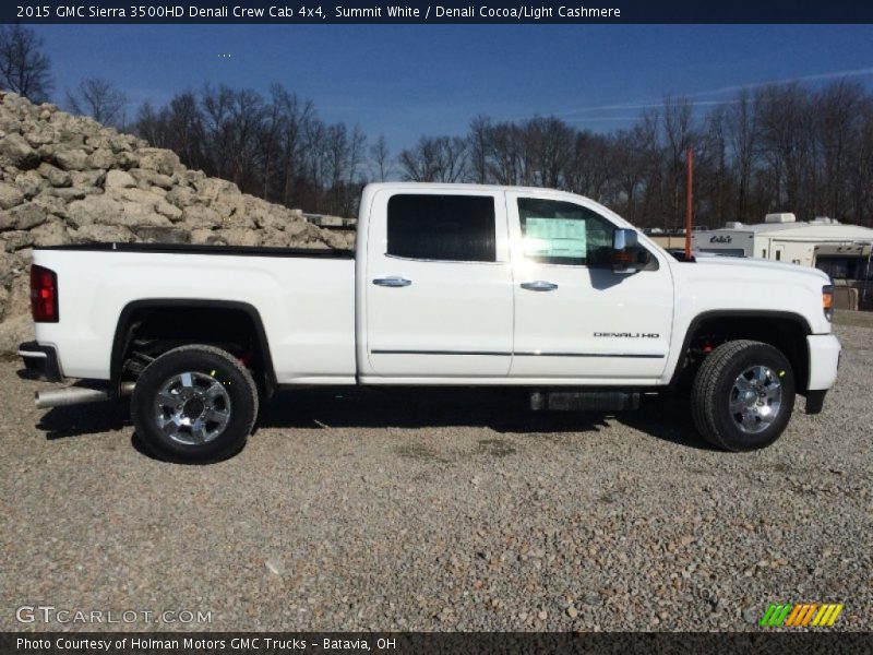 Summit White / Denali Cocoa/Light Cashmere 2015 GMC Sierra 3500HD Denali Crew Cab 4x4