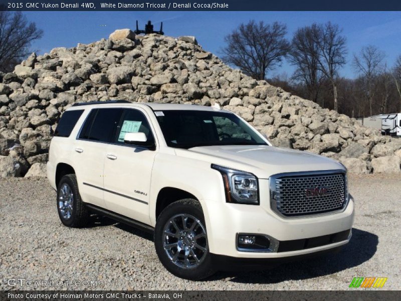 White Diamond Tricoat / Denali Cocoa/Shale 2015 GMC Yukon Denali 4WD