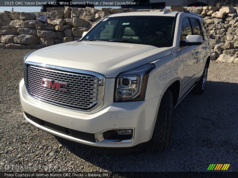 White Diamond Tricoat / Denali Cocoa/Shale 2015 GMC Yukon Denali 4WD