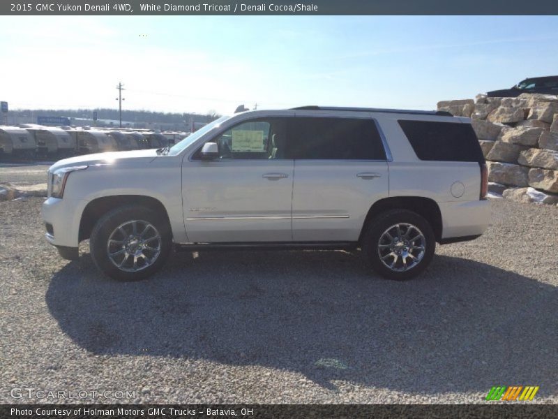 White Diamond Tricoat / Denali Cocoa/Shale 2015 GMC Yukon Denali 4WD