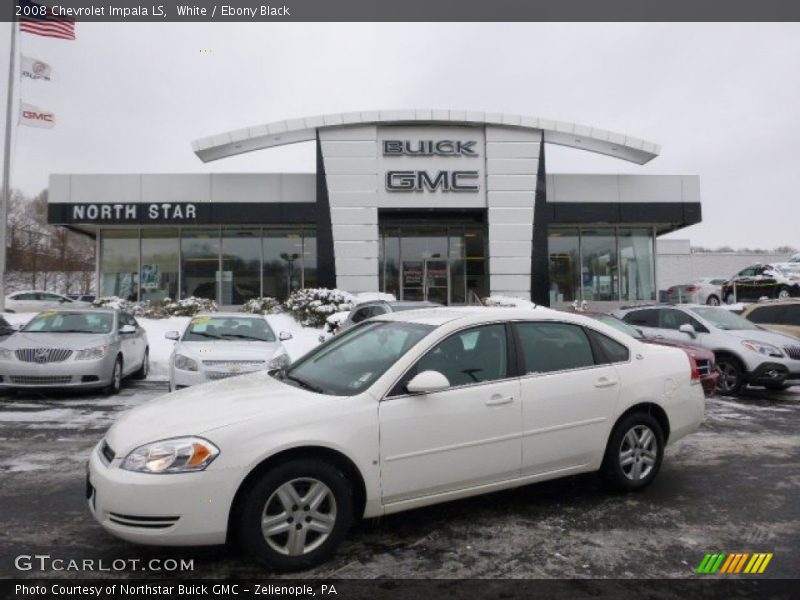 White / Ebony Black 2008 Chevrolet Impala LS