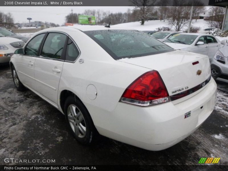 White / Ebony Black 2008 Chevrolet Impala LS