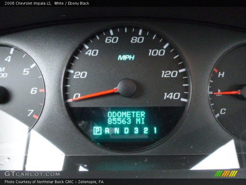 White / Ebony Black 2008 Chevrolet Impala LS