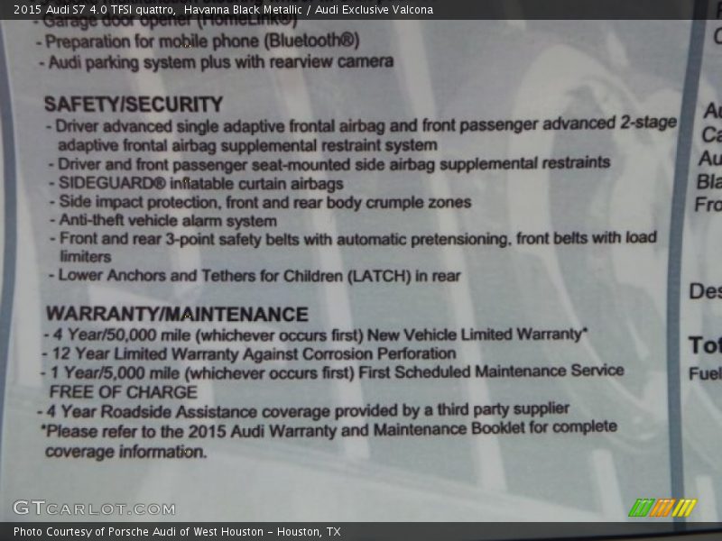 Havanna Black Metallic / Audi Exclusive Valcona 2015 Audi S7 4.0 TFSI quattro