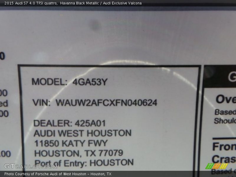 Havanna Black Metallic / Audi Exclusive Valcona 2015 Audi S7 4.0 TFSI quattro