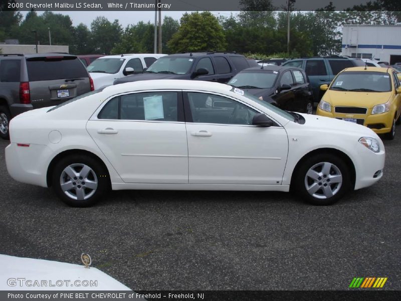 White / Titanium Gray 2008 Chevrolet Malibu LS Sedan