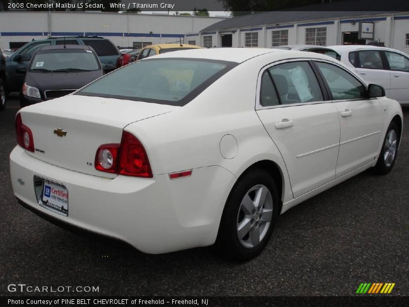 White / Titanium Gray 2008 Chevrolet Malibu LS Sedan