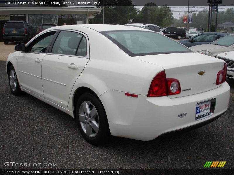 White / Titanium Gray 2008 Chevrolet Malibu LS Sedan