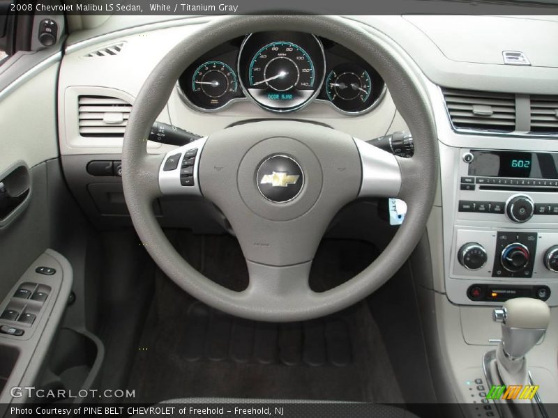 White / Titanium Gray 2008 Chevrolet Malibu LS Sedan