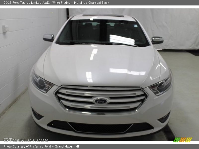 White Platinum Metallic / Charcoal Black 2015 Ford Taurus Limited AWD