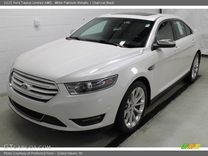 White Platinum Metallic / Charcoal Black 2015 Ford Taurus Limited AWD