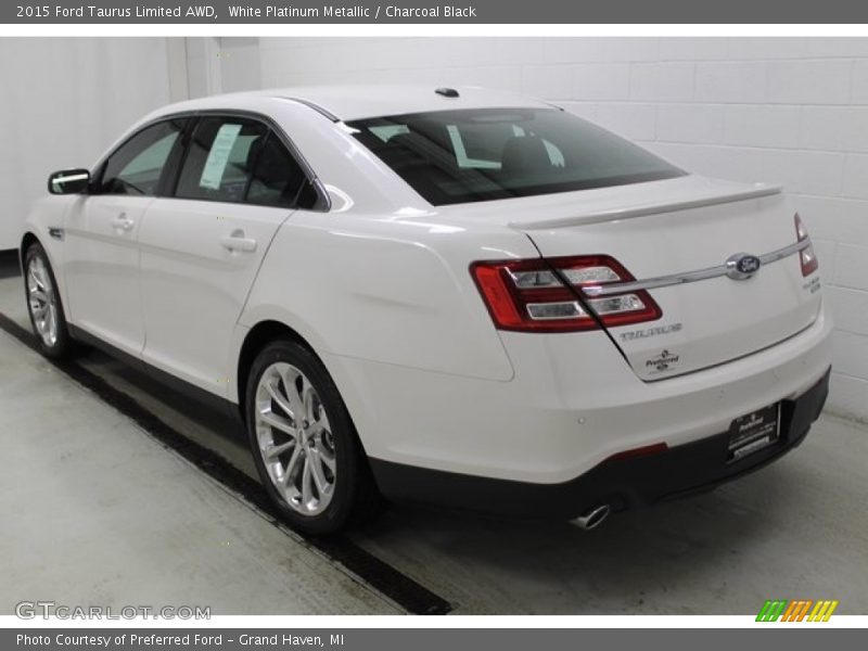 White Platinum Metallic / Charcoal Black 2015 Ford Taurus Limited AWD
