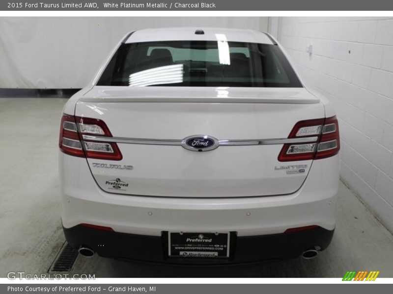 White Platinum Metallic / Charcoal Black 2015 Ford Taurus Limited AWD