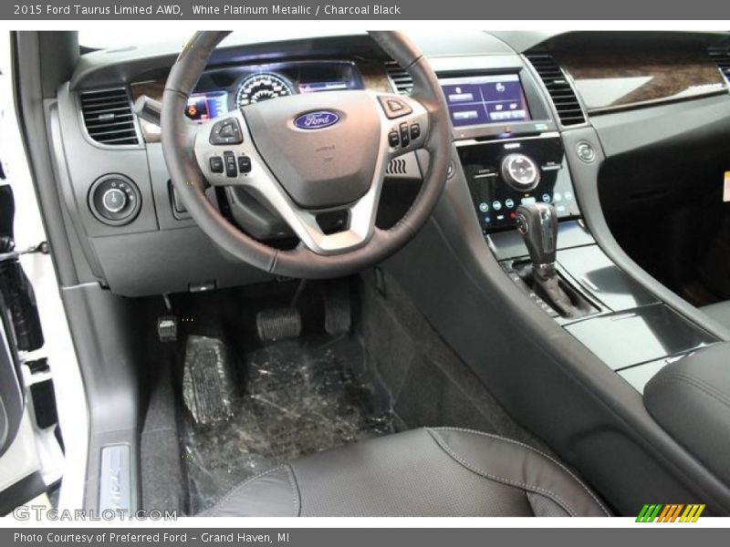 White Platinum Metallic / Charcoal Black 2015 Ford Taurus Limited AWD