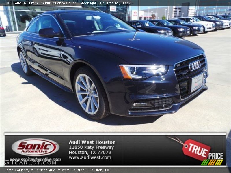 Moonlight Blue Metallic / Black 2015 Audi A5 Premium Plus quattro Coupe