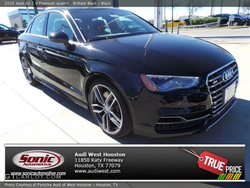 Brilliant Black / Black 2015 Audi A3 2.0 Premium quattro