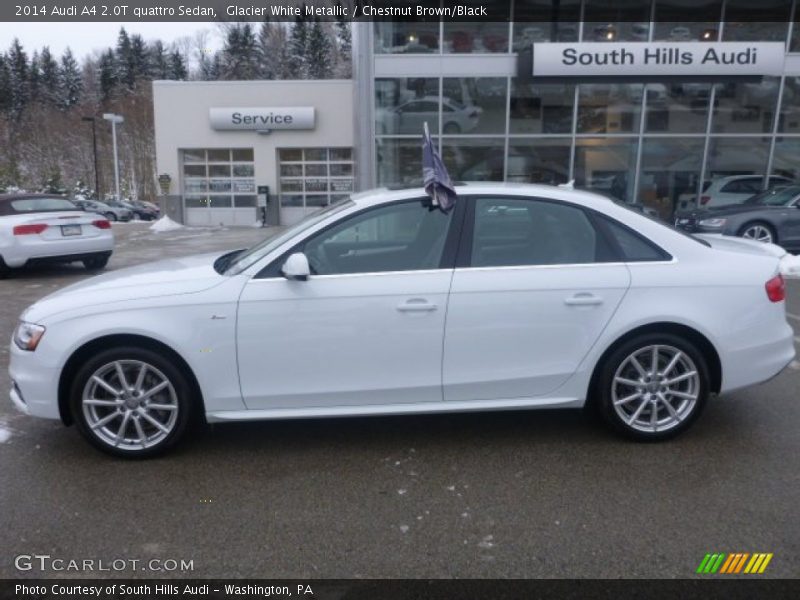 Glacier White Metallic / Chestnut Brown/Black 2014 Audi A4 2.0T quattro Sedan