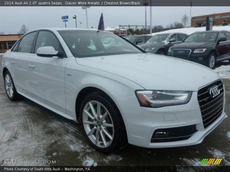 Glacier White Metallic / Chestnut Brown/Black 2014 Audi A4 2.0T quattro Sedan