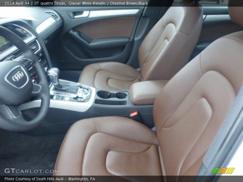 Glacier White Metallic / Chestnut Brown/Black 2014 Audi A4 2.0T quattro Sedan