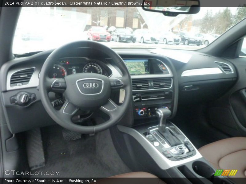 Glacier White Metallic / Chestnut Brown/Black 2014 Audi A4 2.0T quattro Sedan