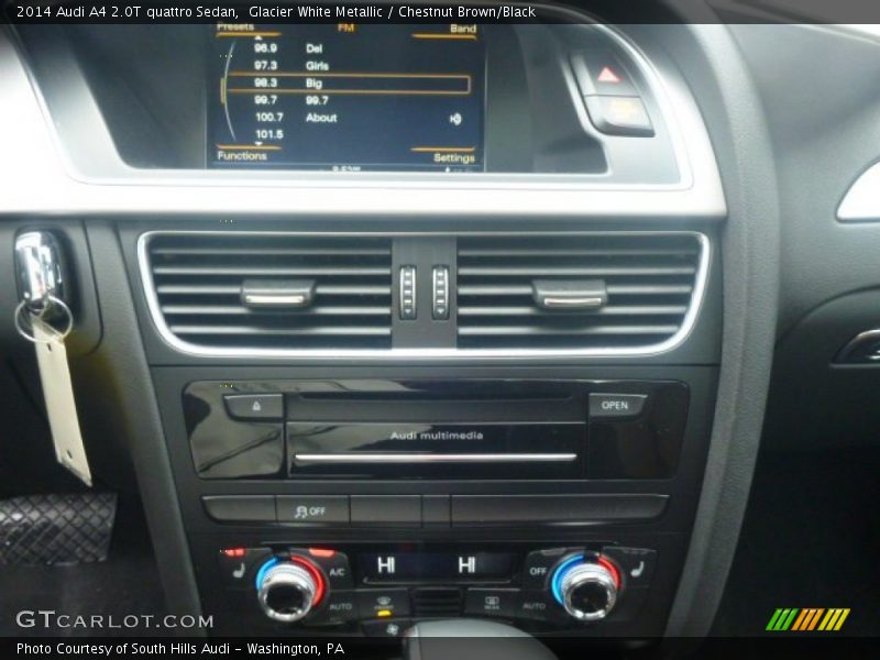 Glacier White Metallic / Chestnut Brown/Black 2014 Audi A4 2.0T quattro Sedan