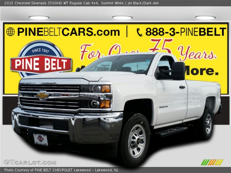 Summit White / Jet Black/Dark Ash 2015 Chevrolet Silverado 3500HD WT Regular Cab 4x4
