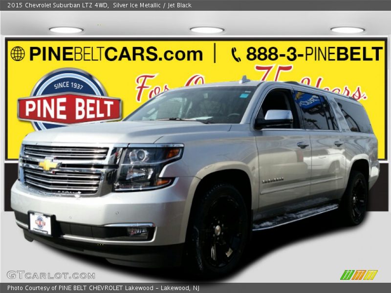 Silver Ice Metallic / Jet Black 2015 Chevrolet Suburban LTZ 4WD