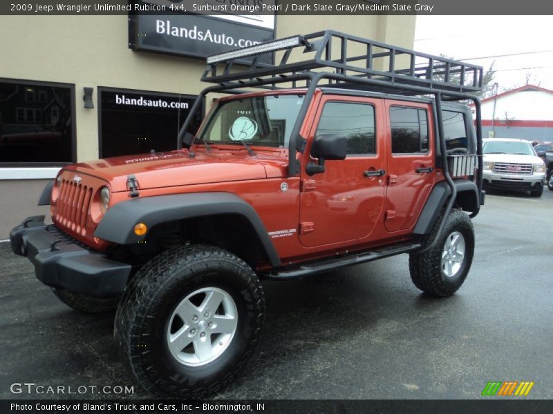 Sunburst Orange Pearl / Dark Slate Gray/Medium Slate Gray 2009 Jeep Wrangler Unlimited Rubicon 4x4