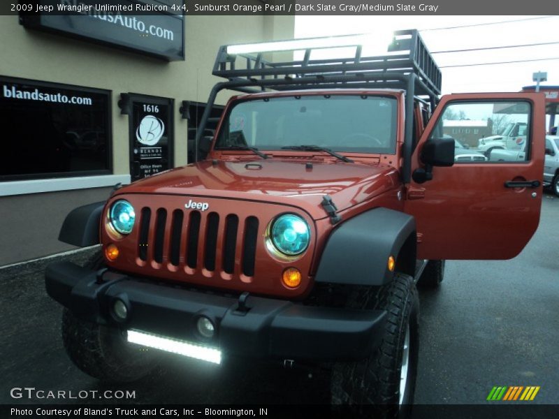 Sunburst Orange Pearl / Dark Slate Gray/Medium Slate Gray 2009 Jeep Wrangler Unlimited Rubicon 4x4