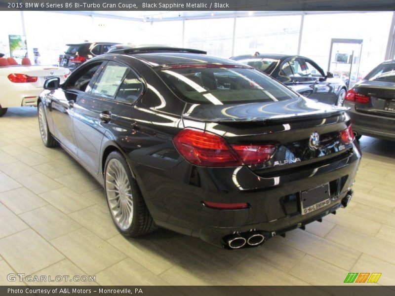 Black Sapphire Metallic / Black 2015 BMW 6 Series B6 Bi-Turbo Gran Coupe