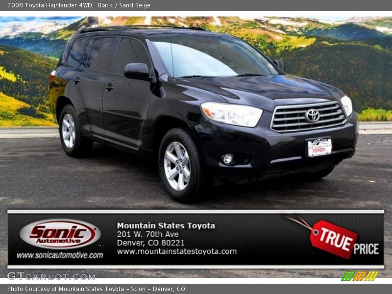 Black / Sand Beige 2008 Toyota Highlander 4WD