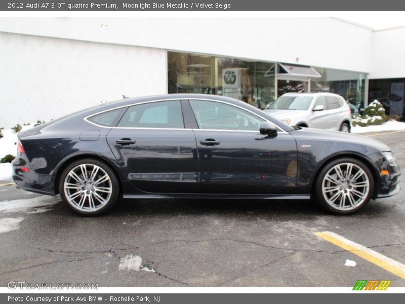 Moonlight Blue Metallic / Velvet Beige 2012 Audi A7 3.0T quattro Premium