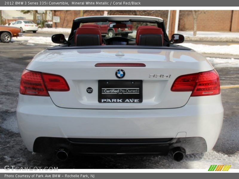 Mineral White Metallic / Coral Red/Black 2012 BMW 3 Series 335i Convertible