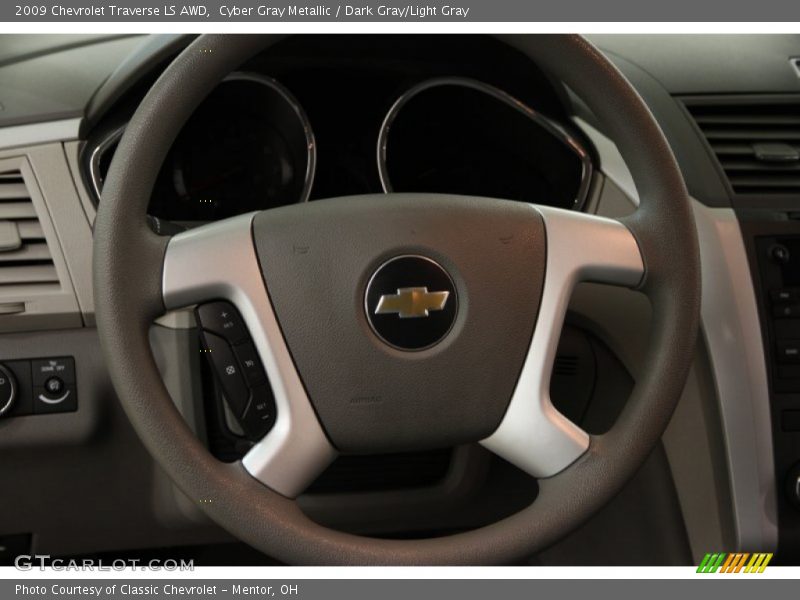 Cyber Gray Metallic / Dark Gray/Light Gray 2009 Chevrolet Traverse LS AWD