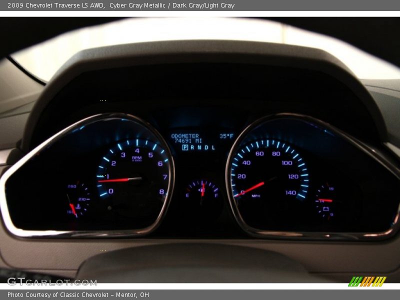 Cyber Gray Metallic / Dark Gray/Light Gray 2009 Chevrolet Traverse LS AWD