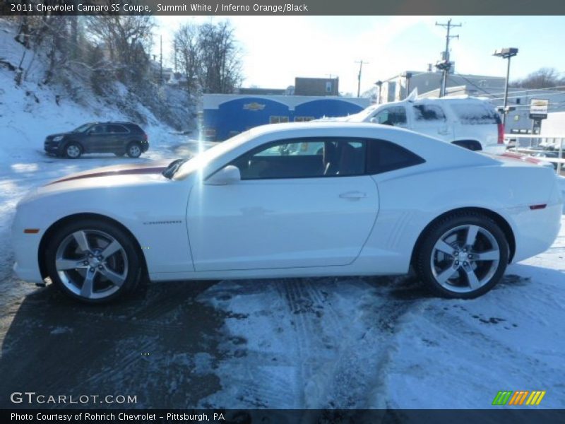 Summit White / Inferno Orange/Black 2011 Chevrolet Camaro SS Coupe