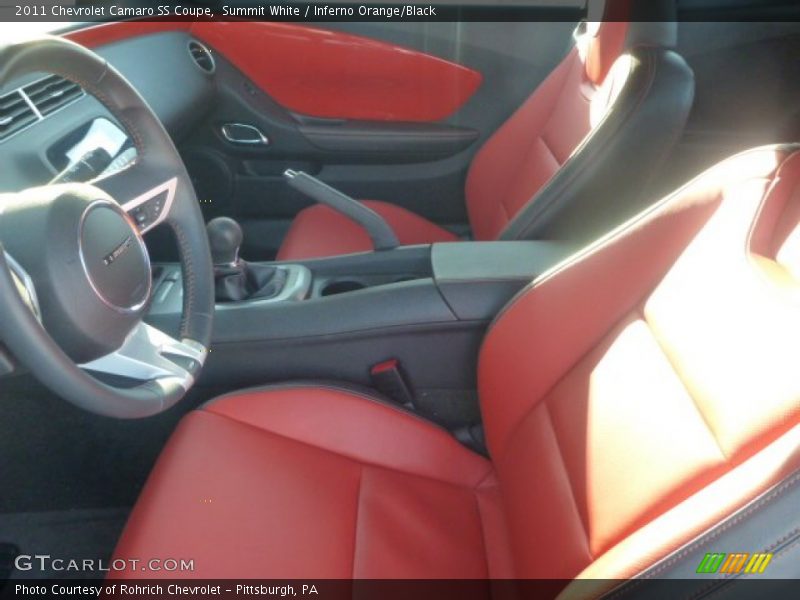Summit White / Inferno Orange/Black 2011 Chevrolet Camaro SS Coupe