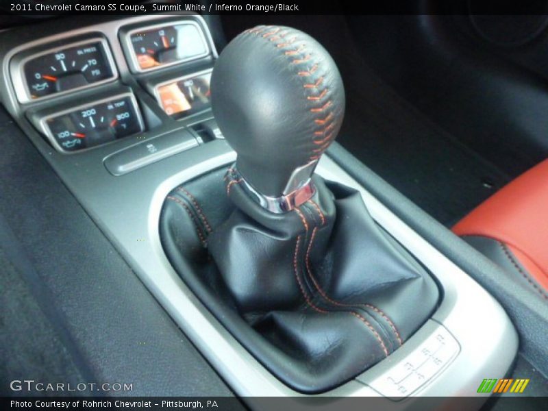 Summit White / Inferno Orange/Black 2011 Chevrolet Camaro SS Coupe