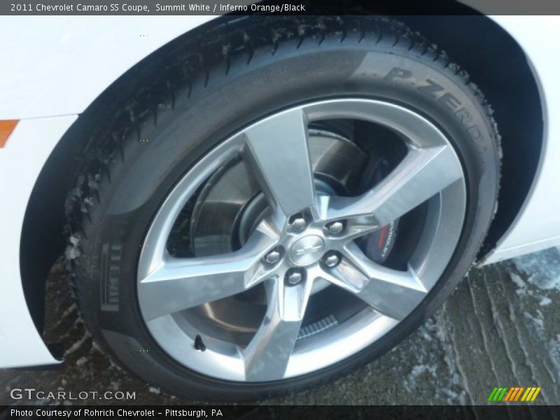 Summit White / Inferno Orange/Black 2011 Chevrolet Camaro SS Coupe