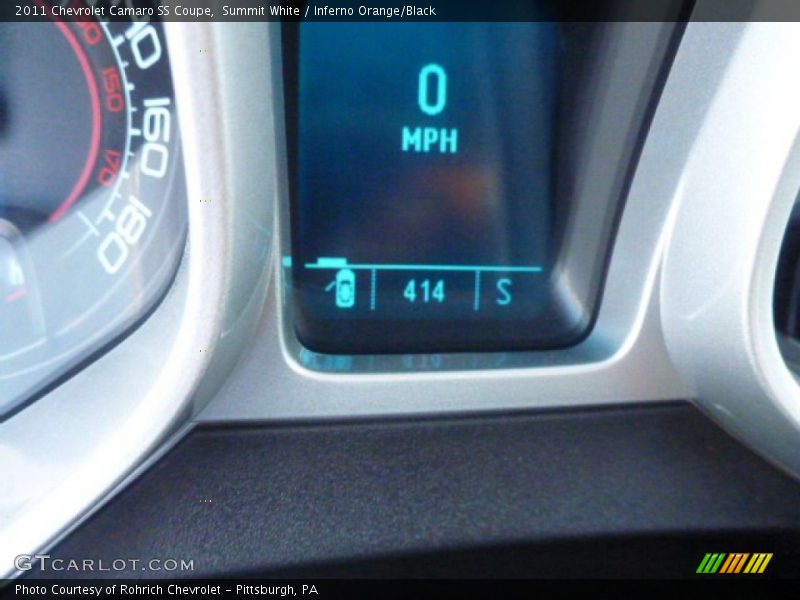 Summit White / Inferno Orange/Black 2011 Chevrolet Camaro SS Coupe