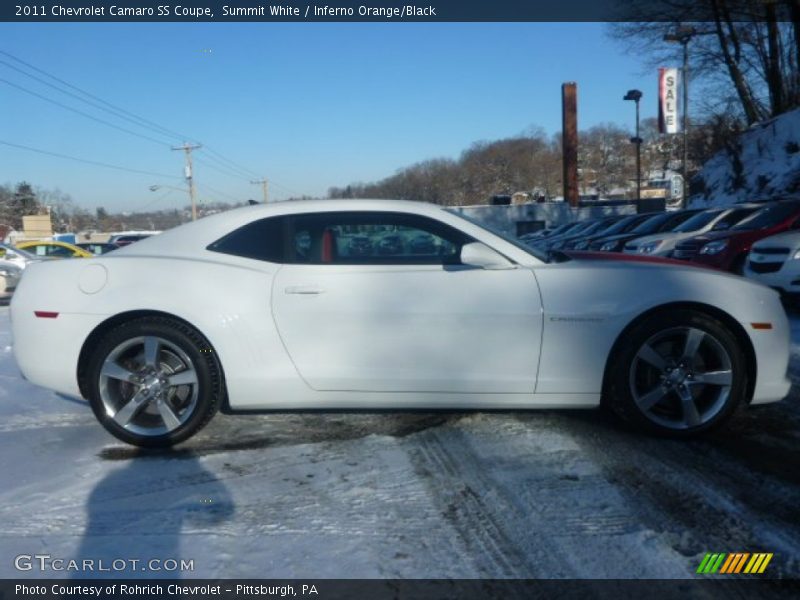 Summit White / Inferno Orange/Black 2011 Chevrolet Camaro SS Coupe