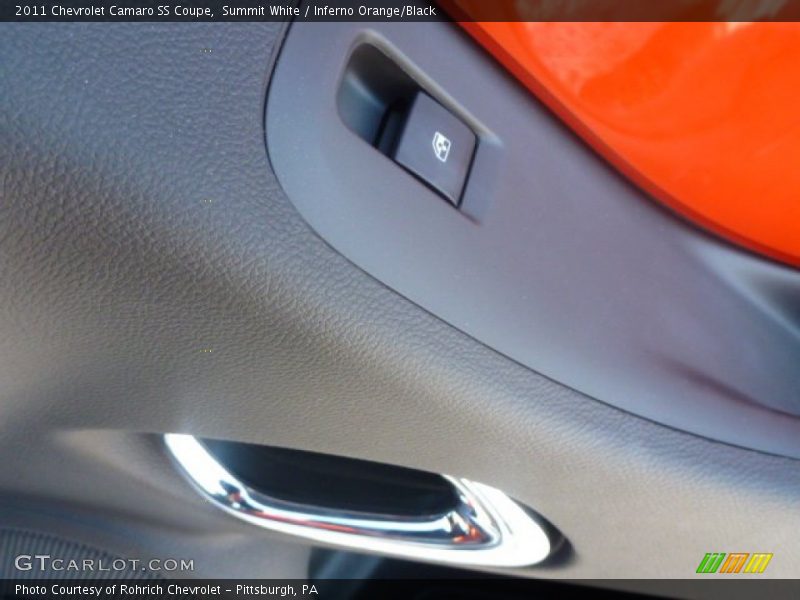 Summit White / Inferno Orange/Black 2011 Chevrolet Camaro SS Coupe