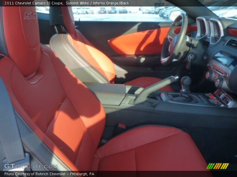 Summit White / Inferno Orange/Black 2011 Chevrolet Camaro SS Coupe