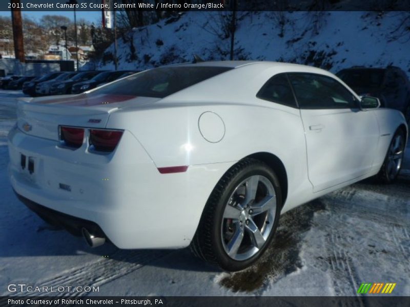 Summit White / Inferno Orange/Black 2011 Chevrolet Camaro SS Coupe