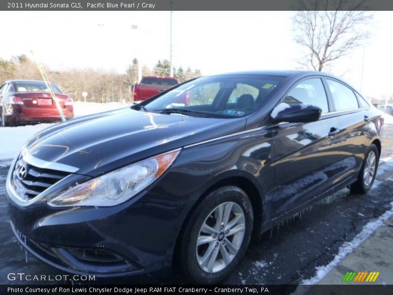 Pacific Blue Pearl / Gray 2011 Hyundai Sonata GLS