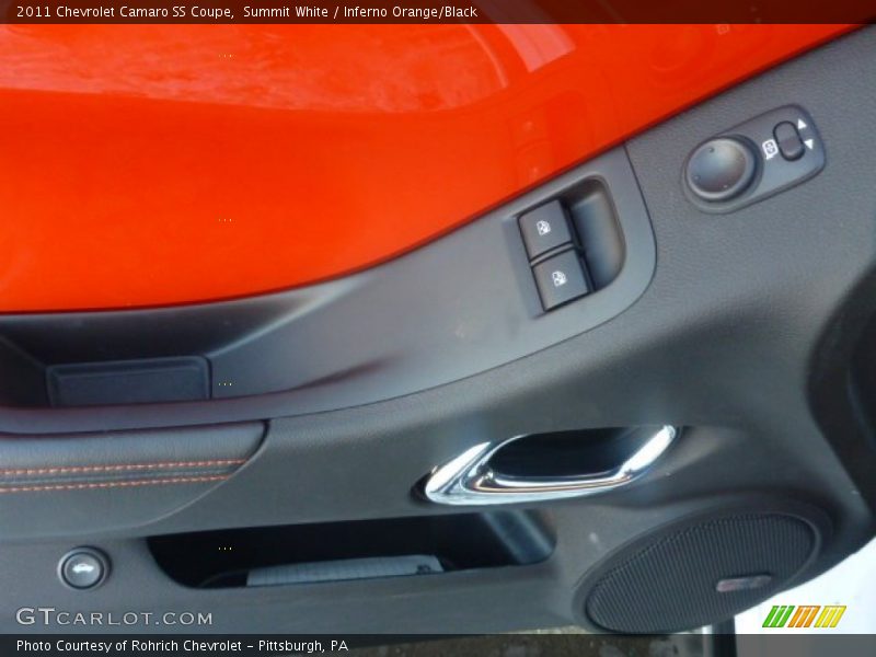 Summit White / Inferno Orange/Black 2011 Chevrolet Camaro SS Coupe