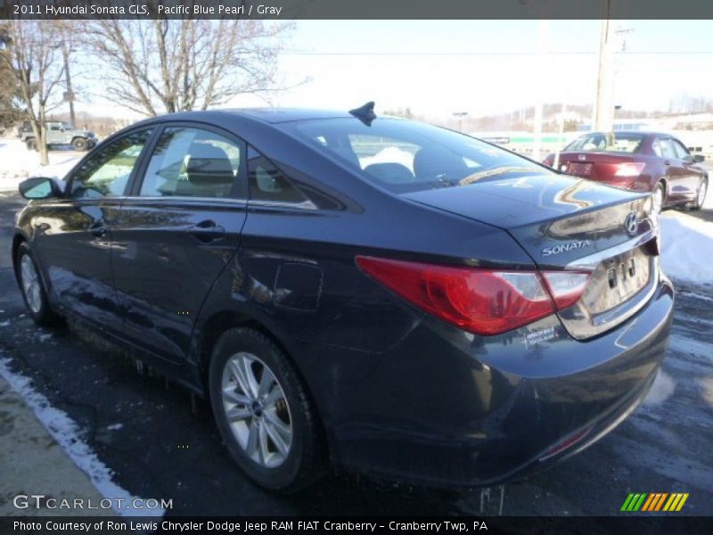 Pacific Blue Pearl / Gray 2011 Hyundai Sonata GLS
